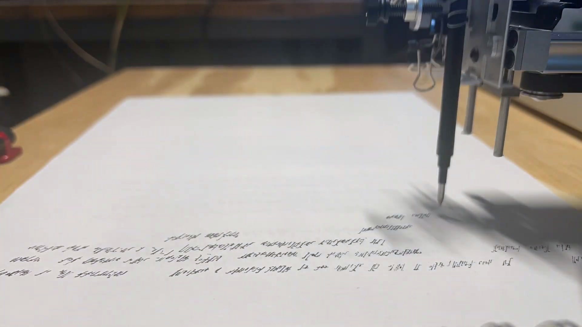 Early Axidraw asemic writing timelapse
