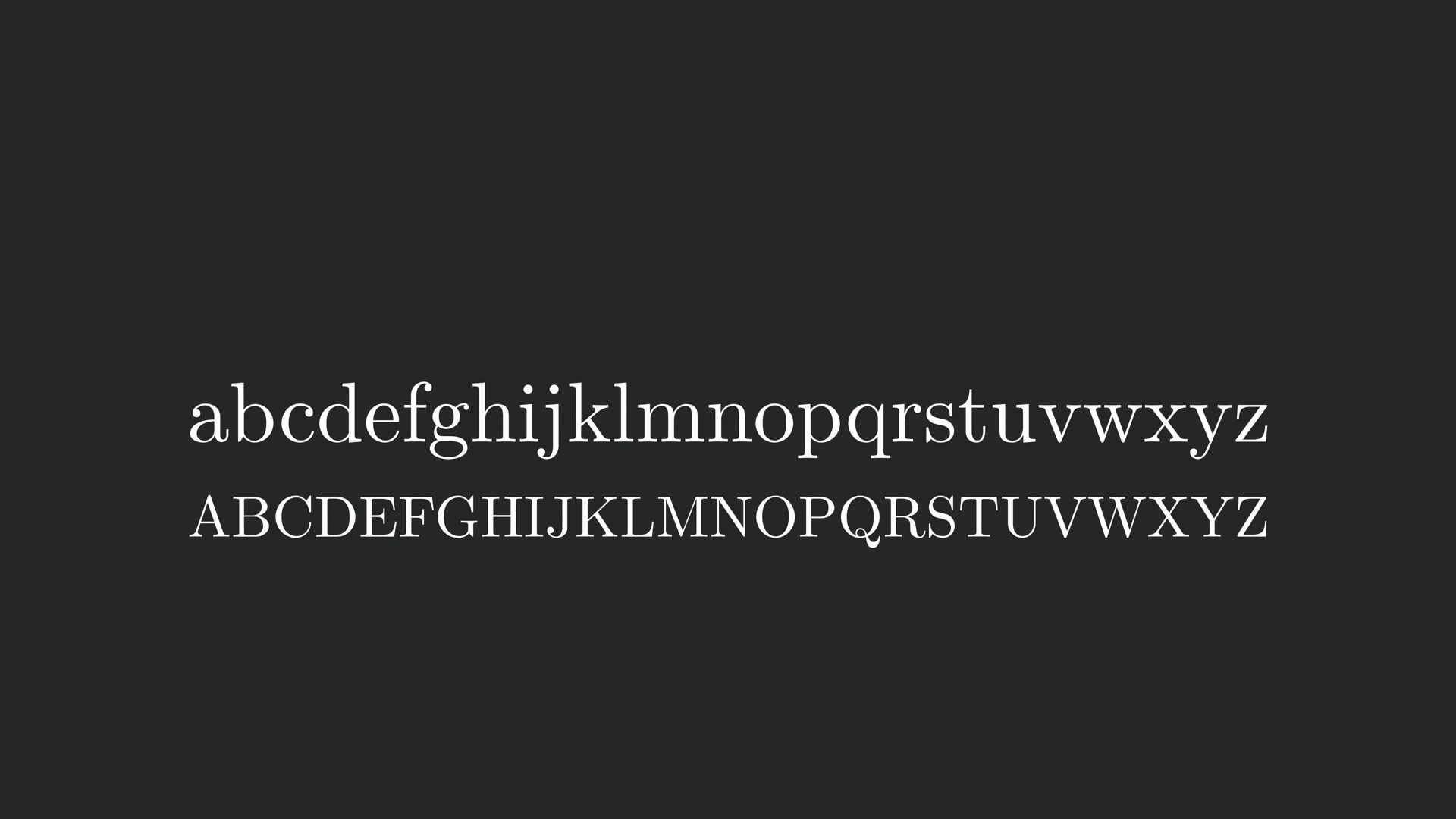 The full lowercase and uppercase Latin alphabet