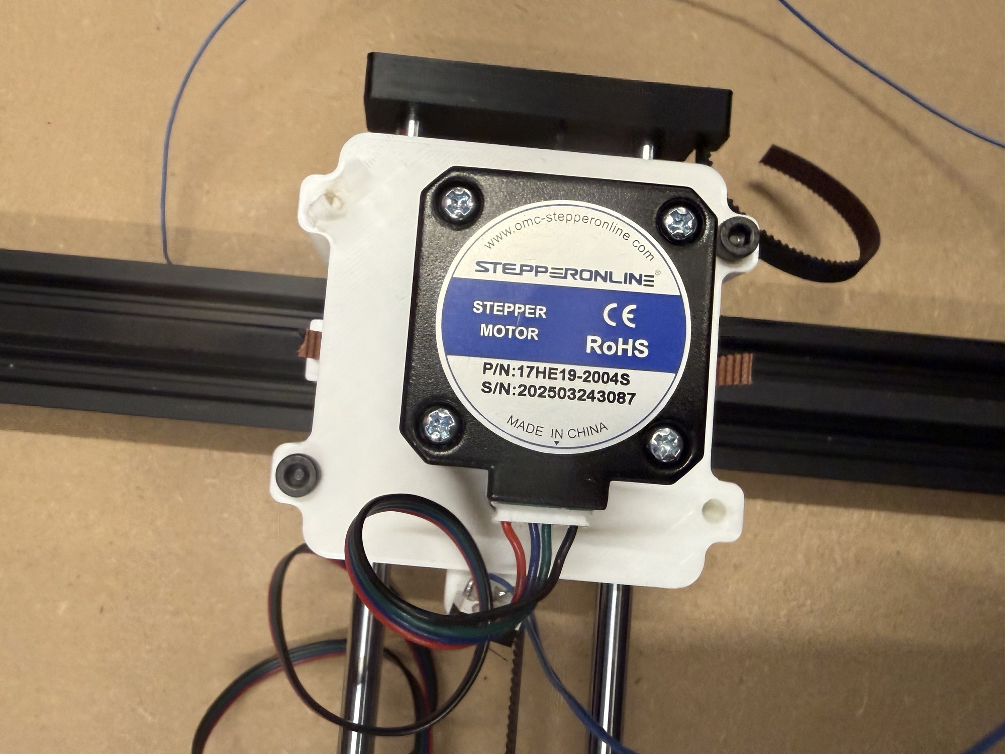 A stepper motor mounted on the plotter’s gantry carriage