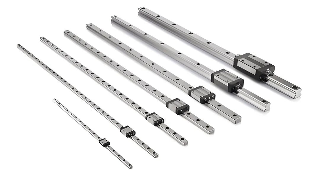 Linear rails of several sizes, each with a carriage