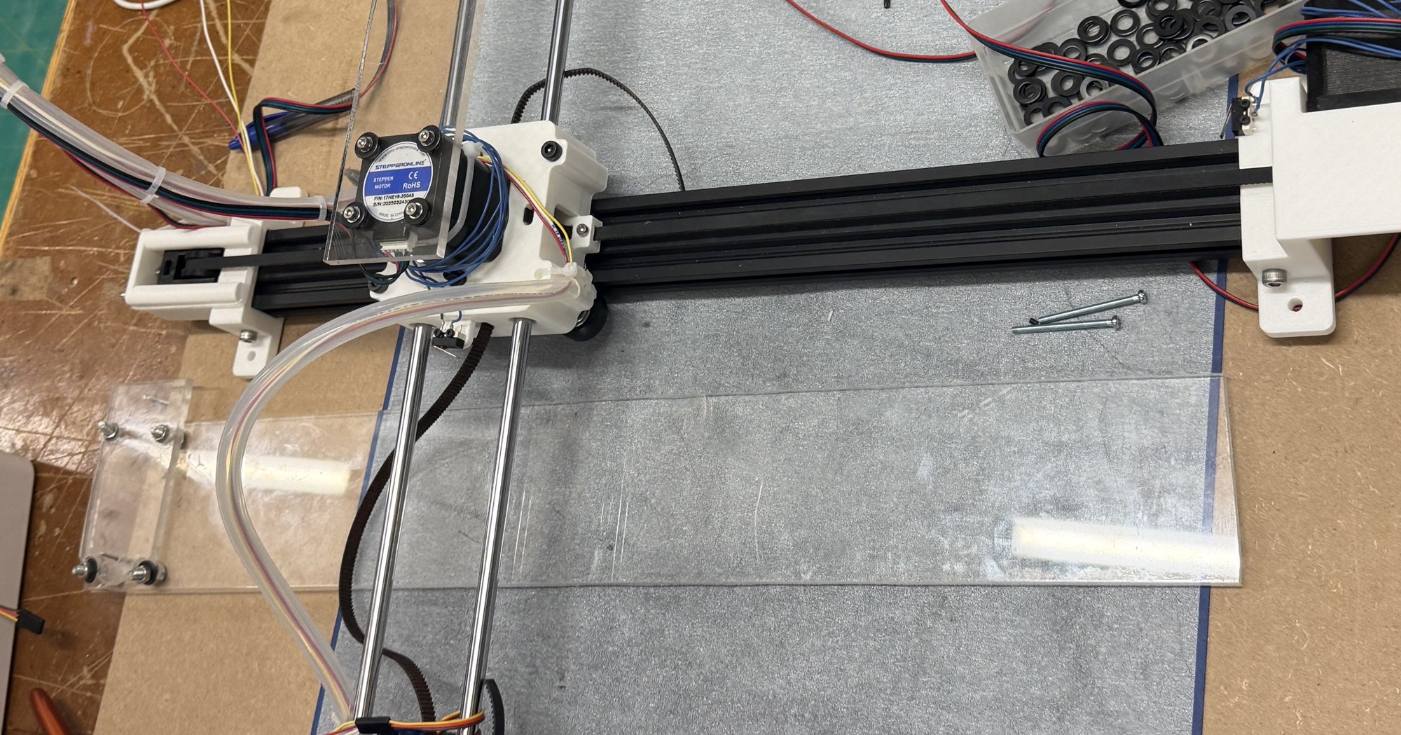 The plotter on its new acrylic base plate