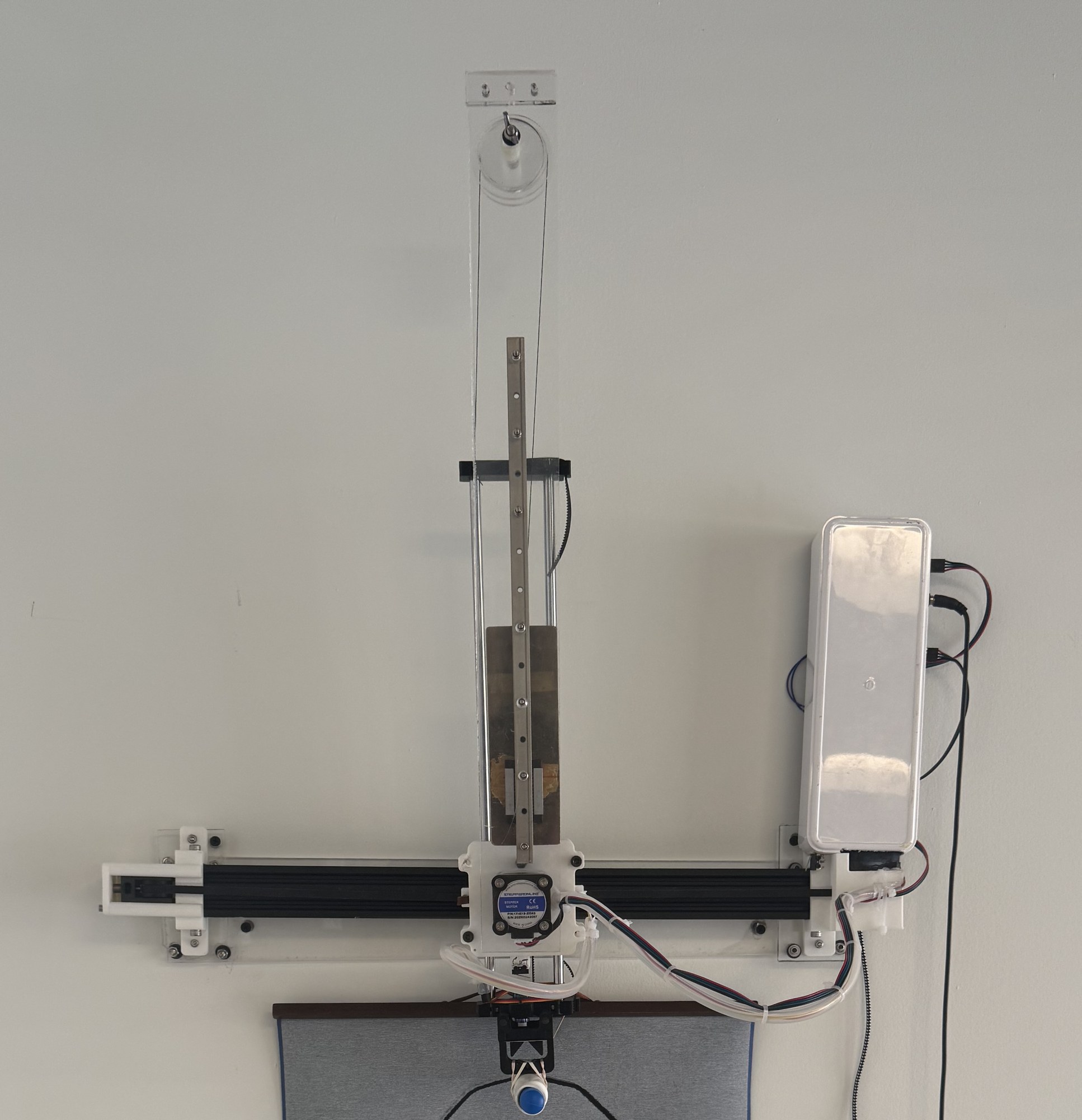 The installed plotter with the electronics box on its right