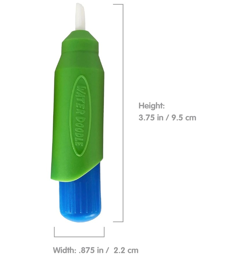 An aqua brush, 9.5 cm tall and 2.2 cm wide